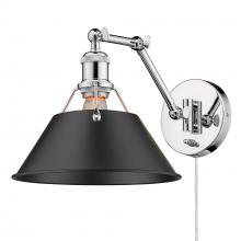  3306-A1W CH-BLK - Orwell CH 1 Light Articulating Wall Sconce in Chrome with Matte Black shade